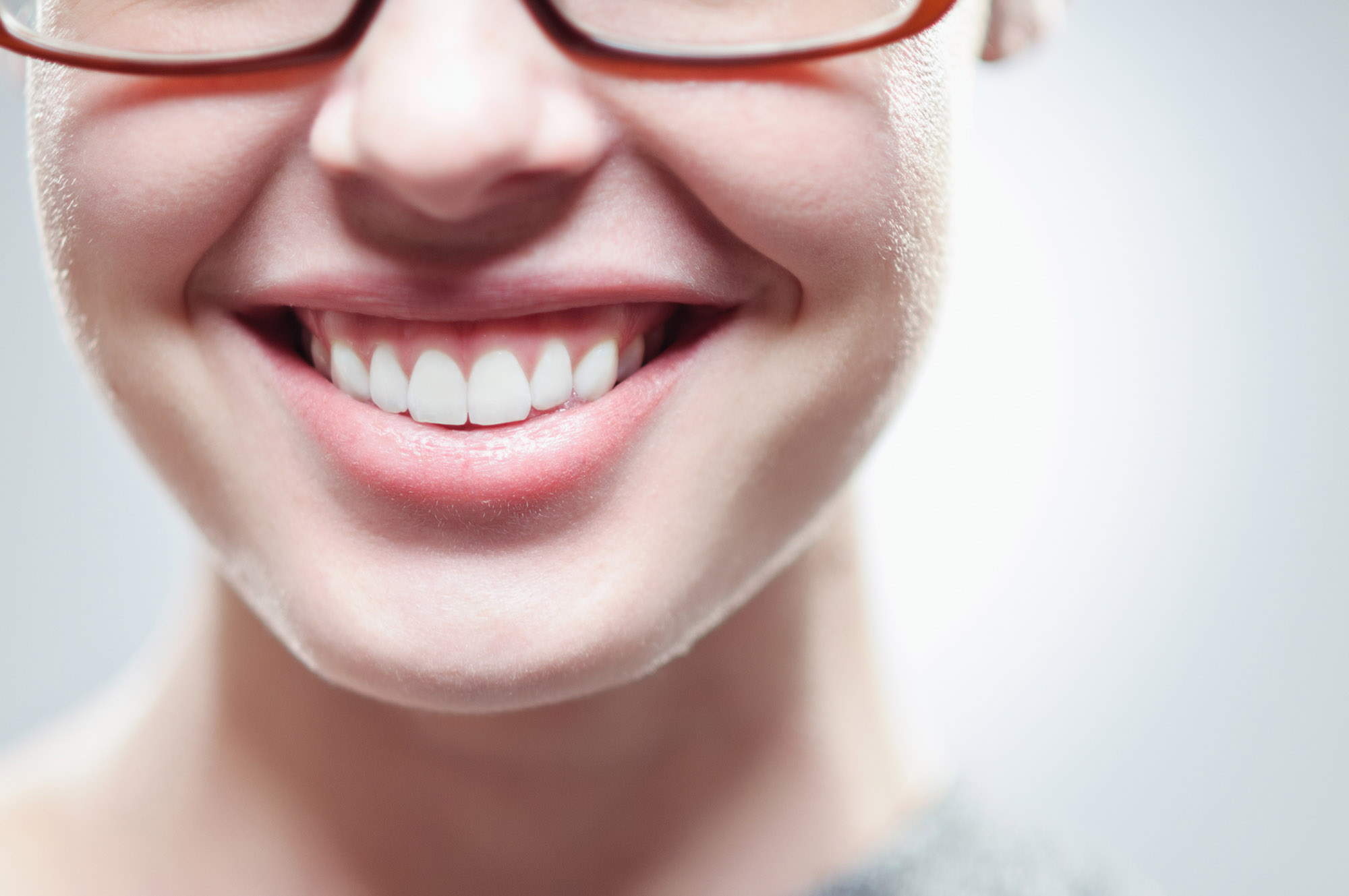 Close up of beautifully white, healthy teeth.